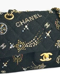 Bolsa Chanel Classic Medium Embellished Double Flap Preta