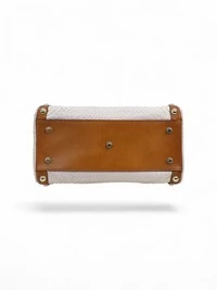 Bolsa Versace em Phyton Off White e Couro Caramelo