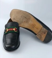 Sapato Gucci Mocassim Horsebit Stripes Preto