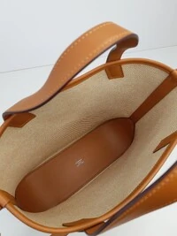 Bolsa Hermès Cabas H Em Biais 27 Caramelo Off White
