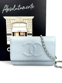 Bolsa Chanel WOC Caviar Sky Blue