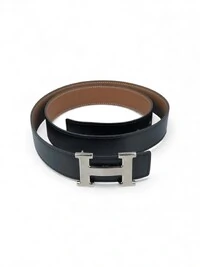 Cinto Hermès H Reversível Noir/ Gold