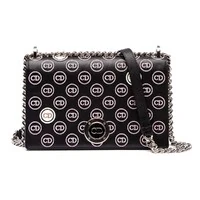 Bolsa Dior Diorama Clasp Flap Bag Preta