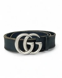 Gucci GG Distressed Leather Belt – Navy