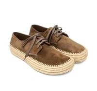 Espadrille Loewe Rio em Camurça Marrom e Rafia