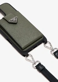 Prada Saffiano Phone Case with Strap – iPhone 16 Pro Max.