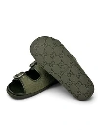 Slide Gucci Strap gg Verde