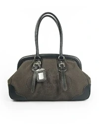 Bolsa Prada Canapa Logo Marrom/Preto