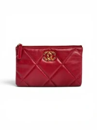 Clutch Chanel 19 Pochette CC Vermelha