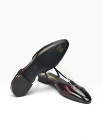 Chanel Crocodile Embossed Patent Leather Cap-Toe Slingback