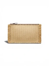 Clutch Valentino Ráfia e Couro