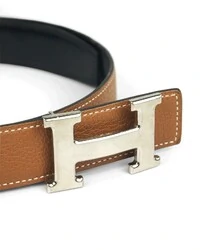 Cinto Hermès H Reversível Noir/ Gold