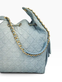 Chanel 25 Washed Denim Matelassê Large