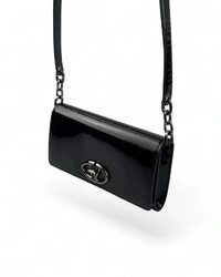Bolsa Valentino Vlogo The Bold Edition Patent Preta