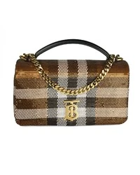 Bolsa Burberry Lola Small Lantejoulas Marrom