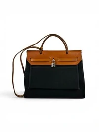 Bolsa Hermès Herbag 31 Vintage Preta/Caramelo