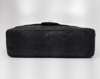 Bolsa Chanel Quilted Single Flap Jumbo 11.12 Perforated Preta
