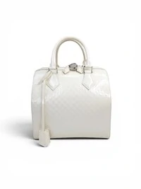 Bolsa Louis Vuitton Damier Facette Speedy Cube MM Cream