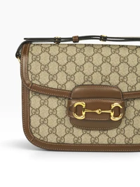 Bolsa Gucci Horsebit 1955 GG Supreme Marrom