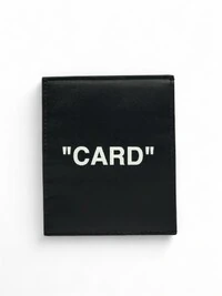 Porta Cartão Off White Couro Preto