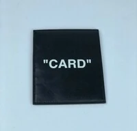 Porta Cartão Off White Couro Preto