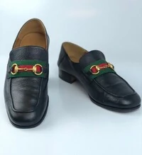 Sapato Gucci Mocassim Horsebit Stripes Preto