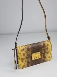 Bolsa Prada em Snake Natural Amarelo e Marrom
