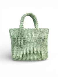 Bolsa Prada Ráfia Crochê Verde Menta