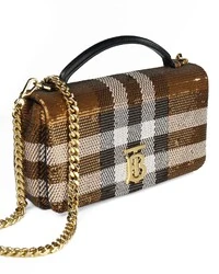 Bolsa Burberry Lola Small Lantejoulas Marrom