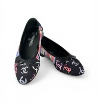 Sapatilha Chanel Jersey Preta Monogram