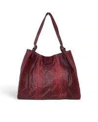 Bolsa Bottega Veneta Karung Tote Stone em Snake Bordô