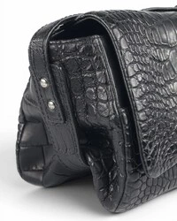 Bolsa Chanel 2.55 Messenger Crocodilo Preta
