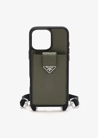 Prada Saffiano Phone Case with Strap – iPhone 16 Pro Max.