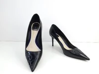Sapato Christian Dior em Couro e Verniz Preto