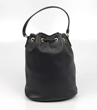 Bolsa Prada Bucket Couro Preto