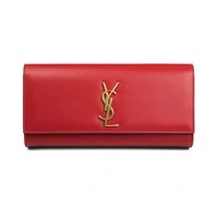 Clutch Yves Saint Laurent Couro Vermelha