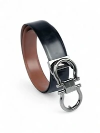 Cinto Ferragamo Double Gancini Preto