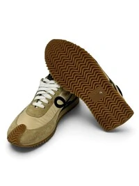Tênis Loewe Flow Runner em Suede e Nylon Bege e Preto