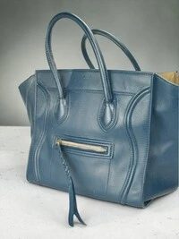 Celine Phantom Luggage Média Azul-Petróleo