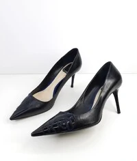 Sapato Christian Dior em Couro e Verniz Preto