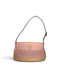 Bolsa Gucci Jackie Vintage em Canvas Nude e Rosa