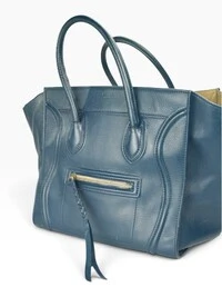 Celine Phantom Luggage Média Azul-Petróleo