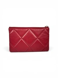 Clutch Chanel 19 Pochette CC Vermelha