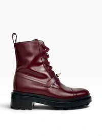 Bota Hermès Glossed Funk Ankle Boots Burgundy