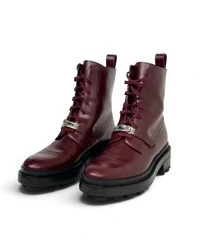Bota Hermès Glossed Funk Ankle Boots Burgundy