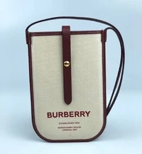 Phone Case Burberry Tan Anne Canvas Burgundy