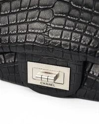 Bolsa Chanel 2.55 Messenger Crocodilo Preta