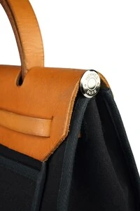 Bolsa Hermès Herbag 31 Vintage Preta/Caramelo