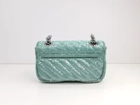 Bolsa Gucci Marmont Paetê Azul Turquesa
