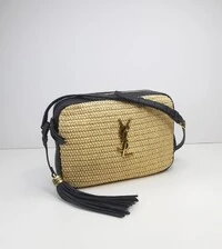 Bolsa Saint Laurent Crossbody Camera Rafia Rafia /Couro